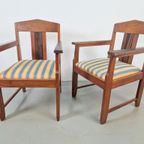 Set 2 Art Deco Fauteuil Amsterdamse School Eiken Ebben ’20 thumbnail 8