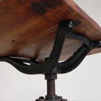 Eiken Bureaustoel, Atelierstoel, In Hoogte Verstelbaar, Jaren 30 thumbnail 26