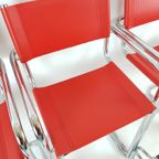 4 Krukken Rood Tuig Leer | Chroom | Marcel Breuer thumbnail 15