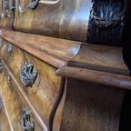 Antiek (+/- 1780) Dubbelgebogen Mahonie Kabinet, 243 Cm Hoog thumbnail 9