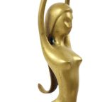 Abstract Beeld Naakte Vrouw Ballerina Art Deco Stijl Messing 51cm thumbnail 10