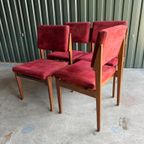 Set/4 Vintage Topform Teak Eettafel Stoelen thumbnail 5