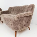 Vintage Bankstel Bruin Teddy | Bankje En Fauteuil Cocktail thumbnail 4