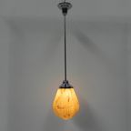 Art Deco Hanglamp Met Gemarmerde 6 Hoekige Kap thumbnail 3