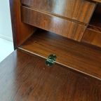 Vintage Palissander Kast | Wandkast Klep Boekenplanken thumbnail 9