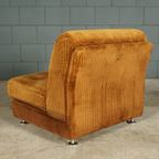 Midcentury Modulaire Bank – Bruine Ribstof – Jaren 70 thumbnail 19