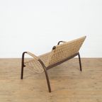 Italian Wood And Cord Woven Rope Bench thumbnail 4