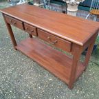 Klassiek Eiken Sidetable, Wandtafel, Console, Ladekast thumbnail 3