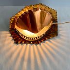 Unieke Vintage "Open Haard" Tafellamp Van Koper & Messing thumbnail 10