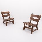 1970’S Vintage Dutch Design Stained Oak Chairs By Dittmann & Co For Awa thumbnail 4