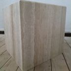 Vintage Italy 70 'S Travertine Cube Table thumbnail 6