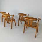 Set Van Vier Brutalistische Stoelen Met Armleuningen thumbnail 4
