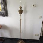 Antieke Koperen Petroleum Vloerlamp Brevete L&b 1883 thumbnail 9