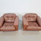 Vintage Set Of 2 De Sede Ds 101 Fauteuil Dik Bruin Leer ’70 thumbnail 16