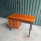 Vintage Teak Bureau Met Verlengbaar Blad Van Hmf thumbnail 11