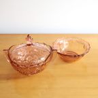 Art Deco Persglas Set Roze, Jaren '50 thumbnail 4