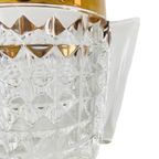 Mid-century Ijsemmer Zwaar Geslepen Kristal Met Handvatten Messing 1950’s thumbnail 5