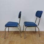 Vintage Mid Century Chroom En Skai Buizen Stoelen thumbnail 4