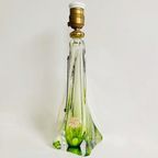 Mid-century Tafellamp Kristal Groen Val Saint Lambert 1950’s thumbnail 5