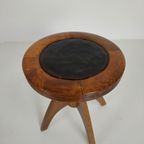 Art Deco Verstelbare Pianokruk Met Leren Zitting – Ca. 1920 thumbnail 6