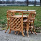 Vintage Rotan Bistro Set Tafel Met Twee Stoelen thumbnail 4