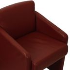 Vintage Koppel Rode Zetels Fauteuils Hoogwaardig Kunstleder thumbnail 16