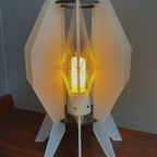 White Accrylic Wire Table Lamp Paul Secon Style 1970S thumbnail 7