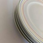 5X Vintage Gebaks / Ontbijtbord Regenboog Rand thumbnail 7