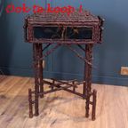Antieke Tilttop Tafel 19E Eeuw Met 5 Schilderingen thumbnail 17