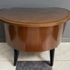 Small Kidney Shaped Cabinet With Glass On Top 1960S thumbnail 11