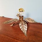 Messing Tafellamp Met Bloemen, Willy Daro, 1970 thumbnail 3