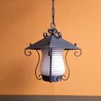 Vintage Plafoniere, Plafond Lamp, Helder Reliëf Glas thumbnail 10