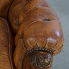 Charmante Antieke Barokke Schapenleren Chesterfield Fauteuil Met Een Mooi Patina thumbnail 14