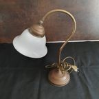 Vintage – Bureaulamp – Tafellamp -Bedlamp – Opaline Kap thumbnail 10