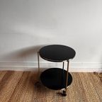 Rvs En Zwart Glas Trolley IKEA 80’s Vintage thumbnail 8