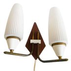 Mid-century Deens Design Dubbele Wandlamp Teak 1960’s thumbnail 8