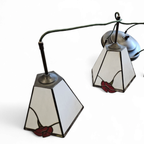 3 Light Chandelier With Glass Shades /art Deco thumbnail 6