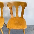 Set Vintage Stoelen Jaren 6O Keukenstoel Hout thumbnail 7