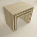Set Van 3 Italiaanse Travertijn Nesting Tables, Jaren 70 thumbnail 5