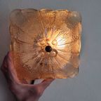 Vintage Plafondlamp Plafonnière Wandlamp Jaren '60 Sixties Glas Amber thumbnail 4