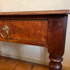 Magnifiek Bureau Werktafel Leer En Ingelegd Met Bladgoud 19e Eeuws Frans thumbnail 8