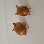Vintage Zout En Peper Stel Varken Beeldje Varkens Teakhout thumbnail 6