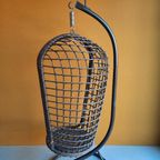 Rotan Egg Chair Met Metalen Voet, Hang Stoel, Vintage thumbnail 12
