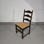 Set Of 2 Oak , Rustic, Farmhouse, Ladderback Dining Chairs With Rush Seats thumbnail 12
