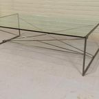 Vintage Postmodern Glas En Metaal Salontafel thumbnail 2