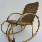 Jaren 60 Vintage Rotan Kinder Schommelstoel thumbnail 5