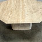 Vintage Achthoekige Travertin Salontafel, 1970’s thumbnail 10