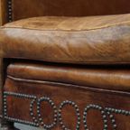 Prachtige, Karaktervolle En Unieke Luxe Schapenleren Art Deco Design Fauteuil/ Armchair thumbnail 18