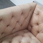 Chesterfield Vintage Design Bank Camel Beige Leer Kubus Model thumbnail 22