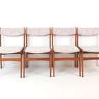 8 Vintage Deense Erik Buch Stoelen | Nieuw Gestoffeerd Roze thumbnail 19